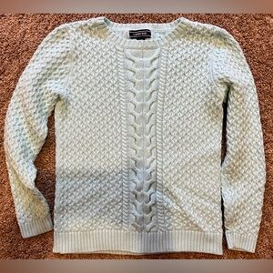 Lands' End Soft Blue Cable Knit Pullover